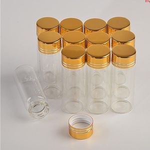 14 ml mini bouteilles en verre vis en aluminium bouchon doré transparent liquide cadeau conteneur souhaitant bouteille pots de mariage 100pcsgood quantité Wukav