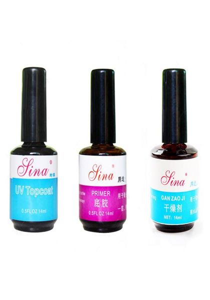 14 ml UV Primer Base Gel Top Coat Pro Nail Art Polish acryliques 18 ml DESSICANTS NOUVEAU2671237