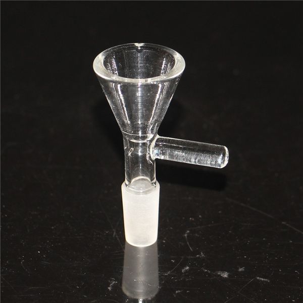 14 mm 10 mm pieza de tazón de vidrio transparente para cachimba Bongs colector de cenizas burbuja gruesa Pyrex Heady Glass Water Pipes Tazones con mango