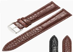 Sangle de montre de 15 mm de 16 mm 18 mm 20 mm velours de lézard Veilleur de montre en cuir véritable bande de montre noire douce pour femme montres manuelles1280736