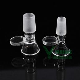 14 mm 18 mm Bong Bowl Piece, Male Joint Glass Herb Bowl Slide Replacement con mango grueso para Glass Bong Beaker Water Pipes Oil Dab Rigs YAREONE Wholesale