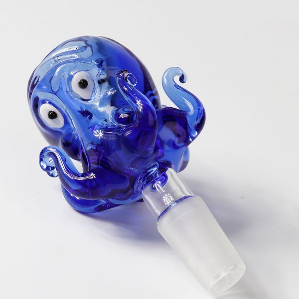 BOLL DE CHOSOPUS DE COSTOPUS DE COCHOT DE CORRECTIF DE 14 mm de 14 mm Bols en verre épais avec des tuyaux de tabac au tabac bleu coloré