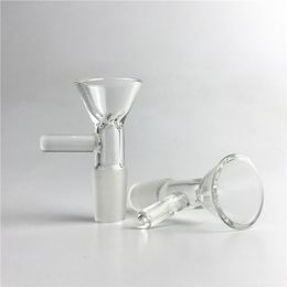 Bol en verre transparent de 14 mm à 18 mm pour bongs Tuyaux d'eau en verre capiteux en pyrex épais Bols en verre avec bras de poignée pour fumer