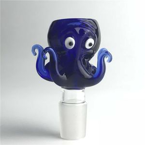 14 mm 18 mm Tazón de vidrio de colores Bong Tubos de agua con cachimba Grueso Pyrex Vidrio Pulpo Cuencos de cubo profundo para fumar hierba de tabaco