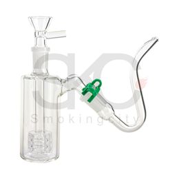 Capteur de cendres en verre de 14 mm 18 mm Capteurs de cendres de 4,5 pouces Cendrier à barboteur transparent en Pyrex épais avec bol en verre Crochet en J pour tuyaux de bang à eau