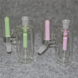 14 mm 18 mm vidrio Ash Catcher hookah Mini Glass Bong Catchers Grueso Pyrex Clear Bubbler ashcacther 45 90 Grados
