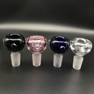 Tazones de vidrio de 14 mm y 18 mm para bongs Clear Black Pink Blue Male Glass Bong Bowl Bubble para tuberías de agua Reciclador Glass Bong Dab Rigs