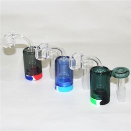 Colectores de cenizas de vidrio de 14 mm y 18 mm con recipiente de silicona de cuarzo banger 45 90 grados Ashcatcher para agua de vidrio Bong Oil Dab Rig