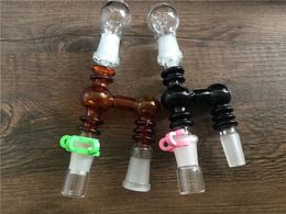 14mm / 18mm mâle / femelle femelle recuperateur adaptateur en verre à 90 degrés pour bongs tuyau d'eau barboteur en verre plate-forme pétrolière Dab Come Keck clip clou