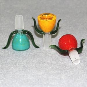 14 mm 18 mm mannelijke glazen kom voor waterpijp waterbong rigs droge kruiden tabak kleurrijke schuifbommen stuk