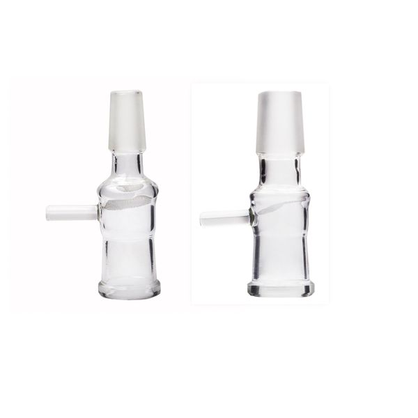 Tuyau de cuvette d'injecteur en verre mâle de 14mm 18mm avec l'écran en métal de poignée en métal