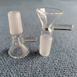 Joint mâle de 14mm 18mm avec poignée bol de tabac en verre bol sec d'herbe glissière pour bang en verre et tuyaux bongs entonnoir plate-forme outils de fumage accessoires