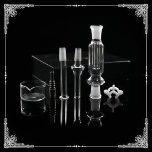 14 mm 18 mm Puntas de titanio Kits de vidrio para uñas Keck Clip Mini NC Cera Aceite Dab Rigs Nector Collector NC Paja Bong Accesorios Plataformas Tuberías de agua