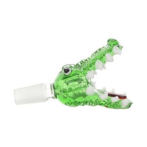 14mm crocodile narguilé pièces mignon animal serpent embout buccal avec poignée coloré fumer bol verre pipe à eau barboteur livraison gratuite