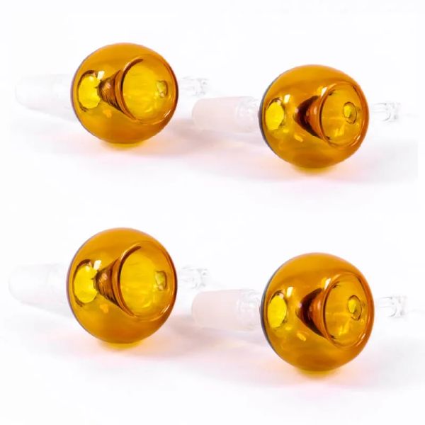 Bol en verre ambre de 14 mm avec poignées incurvées en vente d'accessoires pour les conduites d'eau pour les tuyaux à eau