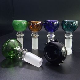 las cachimbas de 14m m y de 18m m colorearon el cuenco de cristal común principal para Bongs fumar lindo del diseño