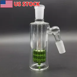 Colector de cenizas de 14 mm Bong de agua de vidrio de 45 grados 45 ° Grueso Burbujeador de vidrio Pyrex Verde.