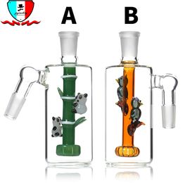 14 mm Ash catchers roken accessoires 45 90 graden 130 mm Hoogte glazen bongs dab rig waterpijp bong