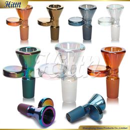 Bol de 14 mm Bol de 18 mm Accessoires pour fumer Bol de bang en verre arc-en-ciel holographique Pièce de bol à glissière pour herbes pour conduite d'eau en verre Dab Rig Ash Catcher