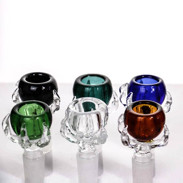 Bol 14mm 18mm Talons Design bols en verre avec corne pour narguilé coloré au choix