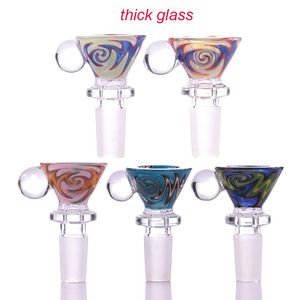 14mm Kom Vele Gaten Glas Dia's 18.8mm Mannelijke Roken Pruik Wag Pipes Design Bong Bowls