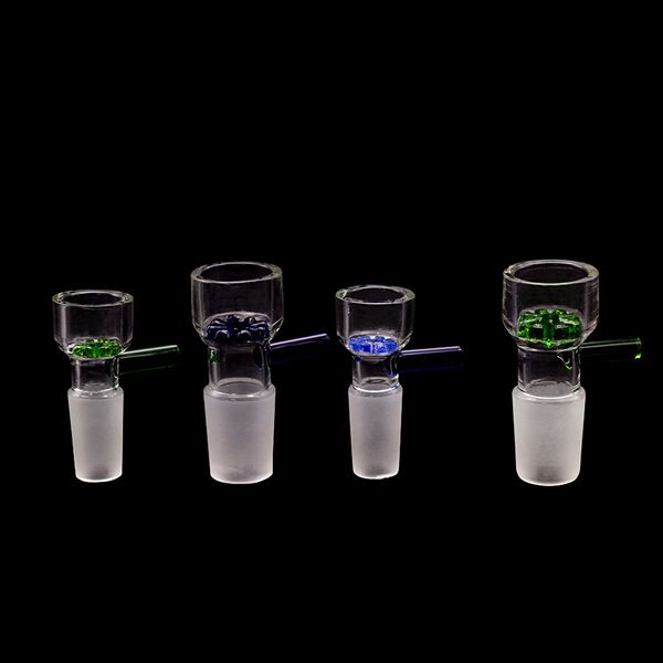 14mm bols 18mm mâle femelle joint porte-bol en verre bleu vert flocon de neige filtre pièce épaisse pour fumer des plates-formes pétrolières bongs