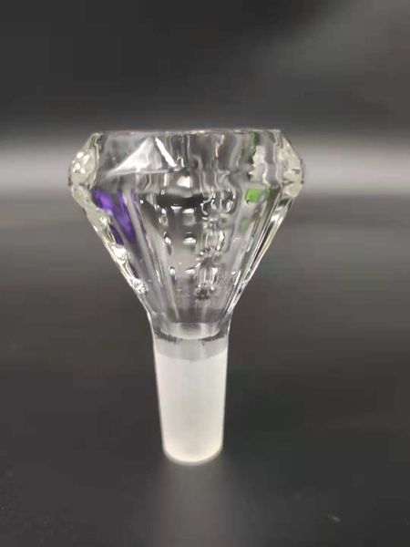 14MM clair épais qualité verre large diamant eau Bong tête pièce support de bol