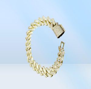 14 mm Diamond Miami Prong Cuban Link Chain armbanden 14K Wit goud Iced Icy kubieke zirkonia sieraden 7 inch 8inch Cuban Bracelet22532271161