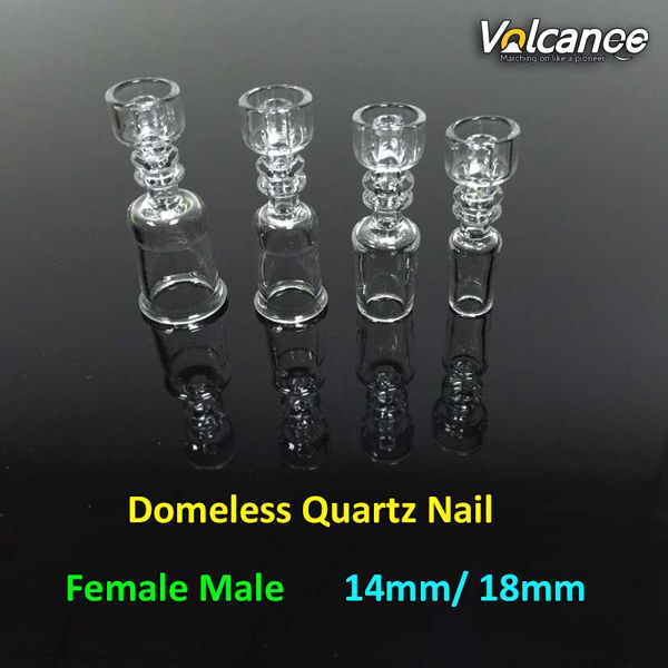 Accessoires pour fumer Clou à quartz sans dôme de 14 mm Matériau réel Clous à joint mâle femelle de 18 mm pour les plates-formes pétrolières Bongs en verre