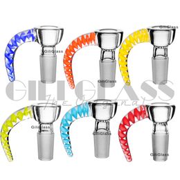 Royal 14mm Horn Glass Bowl hookahs 5mm thick Piece with Honeycomb Screen USA Colors Smoking Accessories for Bongs