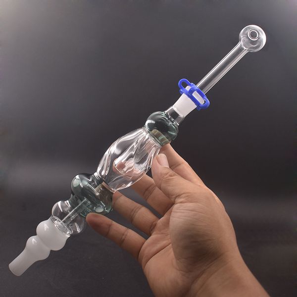 14 mm hembra Dab Sraw Oil Rigs Hookahs en línea Birdcage Percolator Bubbler Ash Catcher Bongs con tubo de quemador de aceite de vidrio masculino