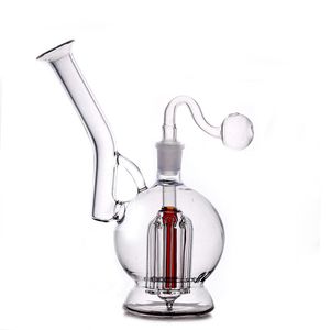 14mm femelle verre bangs narguilés 6 bras arbre percolateur grande bulle fumée conduite d'eau dab plates-formes avec mâle verre brûleur à mazout tuyau tabac bol