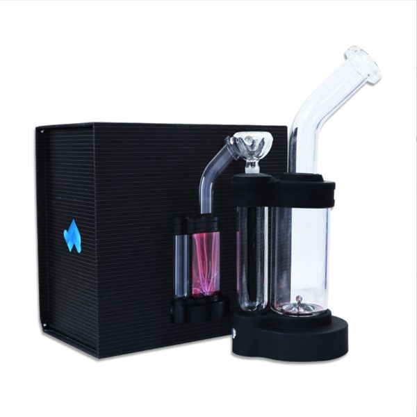 Cachimbas de plasma LED femeninas de 14 mm con caja de regalo Perc Pecolator Bongs de vidrio de agua que brillan en la oscuridad Dab Rigs WP2234