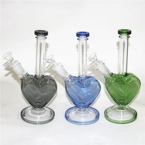 Rose bleu vert violet narguilés 14mm femelle verre Bong conduites d'eau narguilé plates-formes pétrolières fumer Bongs épais Heady recycleur plate-forme pour cacther de cendres de silicone