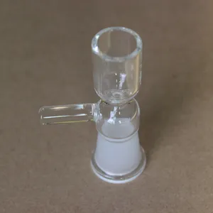 Cuenco para fumar de pellizco femenino de 14 mm con cuenco de vidrio con asa para plataformas de limpieza de tuberías de agua