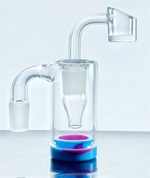 14mm Glas Ash Catcher Waterpijp Accessoire met Tabak Kom Gekleurde Siliconen Container Retriever voor Bong Dab Rig Quartz staaf