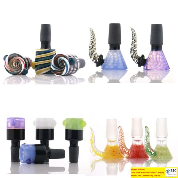 Bol en verre de 14MM tige de couleur américaine pour bols de bong 18mm accessoires pour fumer en gros fleur mâle filtre de flocon de neige