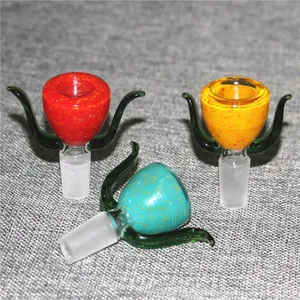 14mm bols en verre narguilés mâles herbe sèche toboggan bol pièce pour bangs conduites d'eau