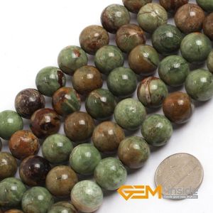 Perles en pierre naturelle d'opale verte de 14 mm Perles en vrac bricolage pour la fabrication de bijoux Pour la fabrication de bracelets Strand 15 