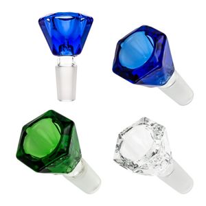 Curseur en verre de forme hexagonale de bol de fumage de joint de 14mm pour des conduites d'eau en verre de bong