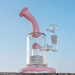 14 mm Junta Unique Hookahs Matrix Birdcage Perc Heady Glass Bong Splash Guard Dome Percolators Cámara Aceite Dab Rigs Púrpura Rosa Verde Tuberías de agua con tazón