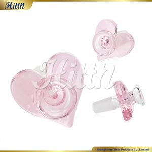 14 mm glazen kom Love Heart Hookah Roze mannelijk gewricht Glas Bong Bowl stuk tabaksrookaccessoires voor glazen bong rookpijp