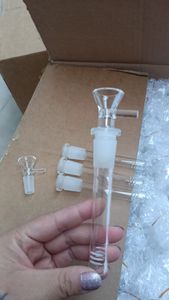 Bol en verre Pyrex transparent mâle de 14mm avec filtre à tige inférieure de 2 à 4.5 pouces, Joint d'entonnoir pour tuyau d'eau Bong