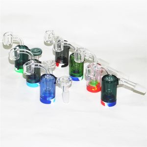 14mm mannelijke glazen asvanger waterpijpbong met kleurrijke 5 ml siliconen potten reclaimer quartz banger dikke pyrex asvangers water rokende pijpen