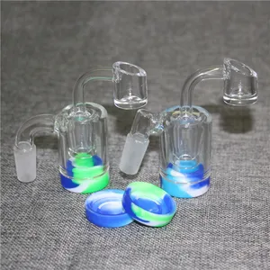 Hookah 14 mm mannelijke asvanger met 5 ml siliconencontainers en kwarts knallers voor glazen waterbongascatcher