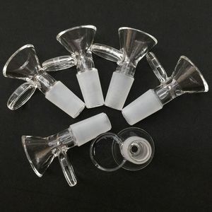 Tazones de vidrio masculinos de 14 mm con pastel redondo Pyrex Pipas para fumar Tazón de tabaco de vidrio grueso transparente Dab Rig Percolater Bong Adaptador hembra Herramientas de humo transparentes al por mayor