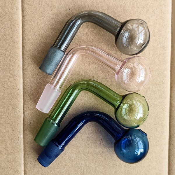 14 mm junta macho 3 cm Big Ball Oil Burner Pipes Tazón de vidrio Pyrex grueso para Dab Rig Water Bubbler Bong Adapter Tabaco para fumar Transparente Verde Rosa Amarillo Azul Gris