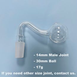 14 mm mannelijke joint glazen oliebrander rookpijp - 30 mm Big Head Bowl