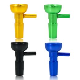 14 mm Male Metal Hookah bong bowl Cuatro colores para Bongs de vidrio Bubbler Pipes Slide Bowls Tabaco Hierba seca Irrompible Pipa de agua bongs