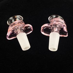 14 mm mannelijke roze hartvorm waterpijp glazen tabakskom met handgeblazen stuk bong-accessoires